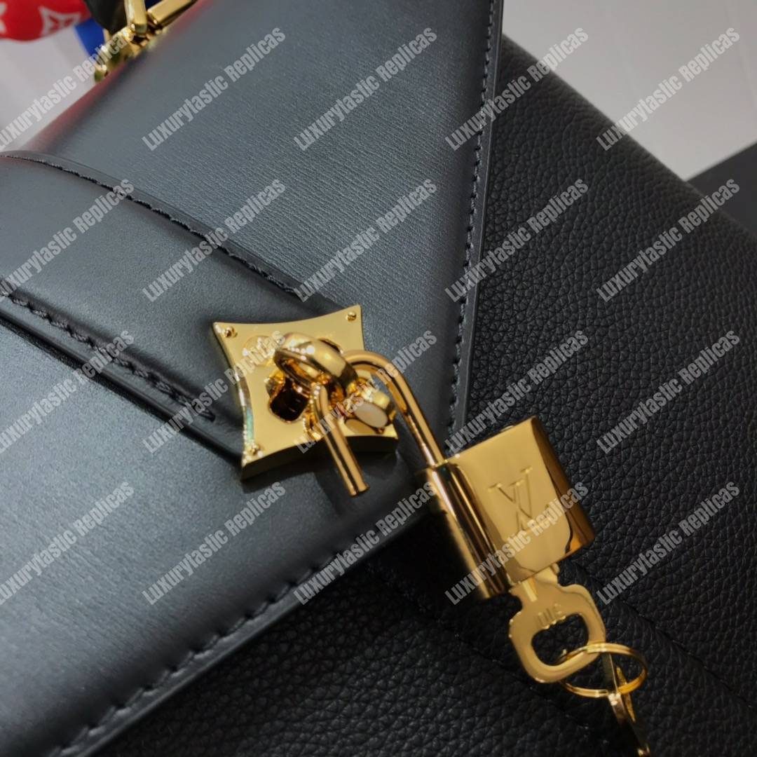 LV Rose Des Vents PM Black Gold Padlock Handbag