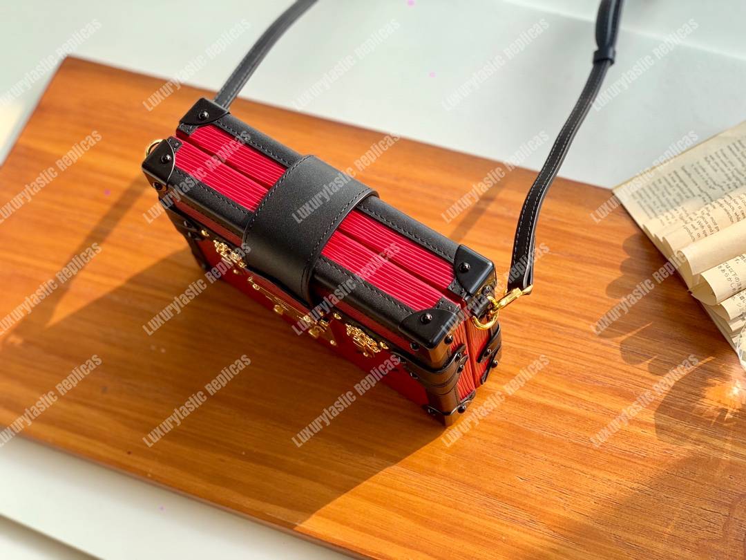 LV Petite Malle Epi Leather Coquelicot