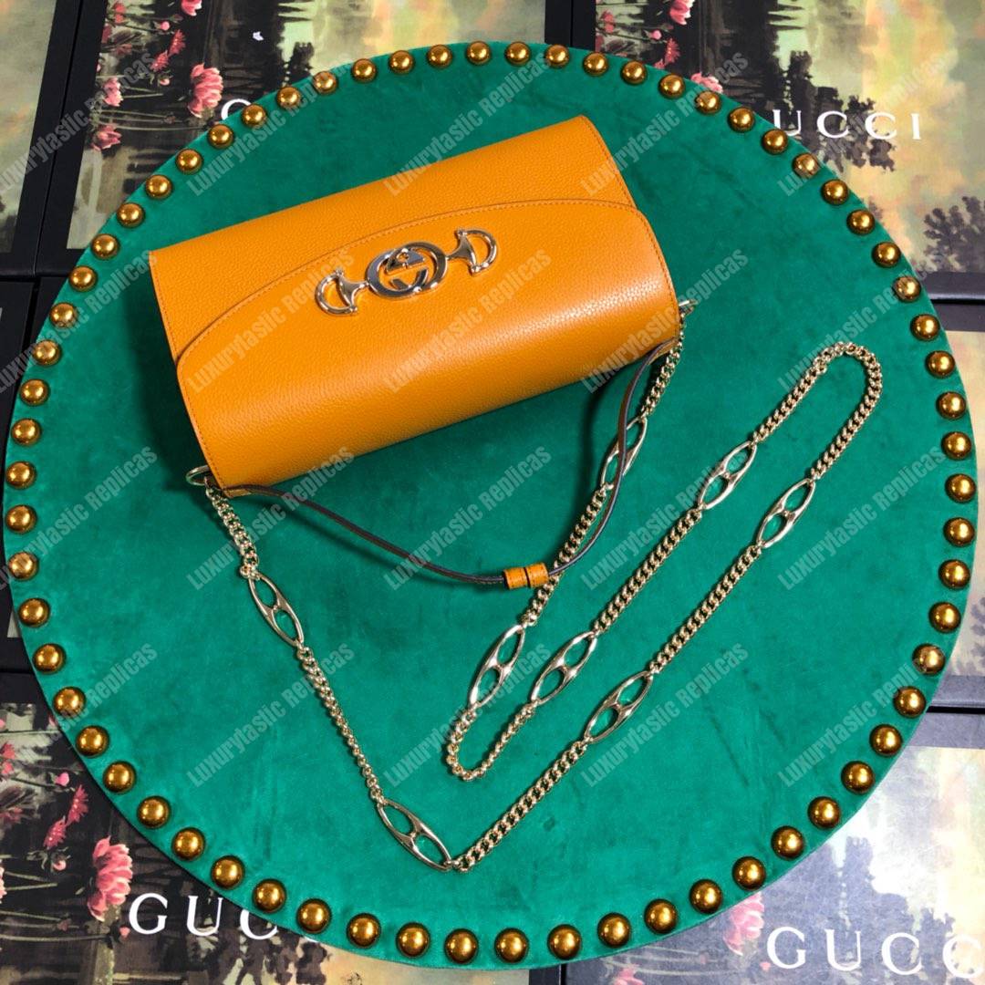 G*u*i zumi yellow smooth leather small shoulder bag