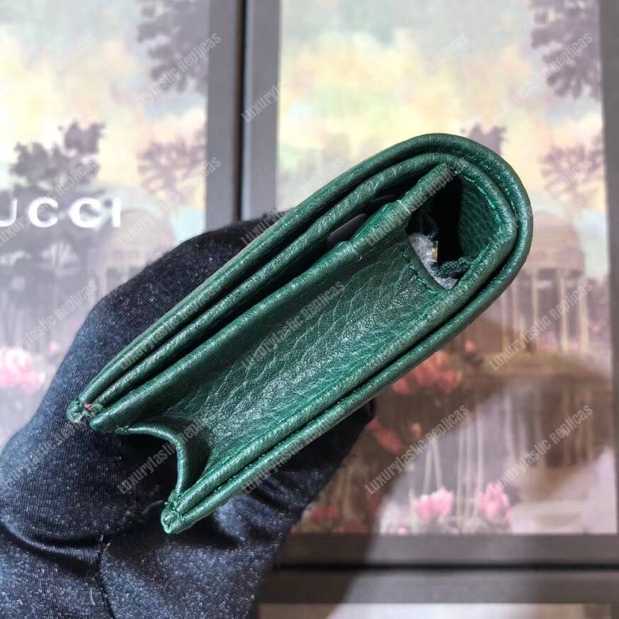 G*u*i garden leather wallet green with bat