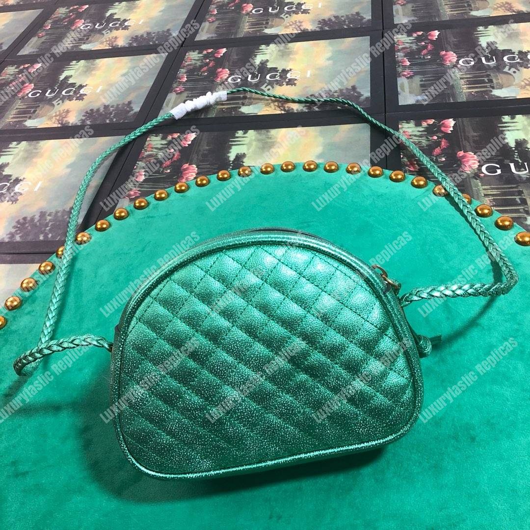 G*u*i laminated leather mini bag green