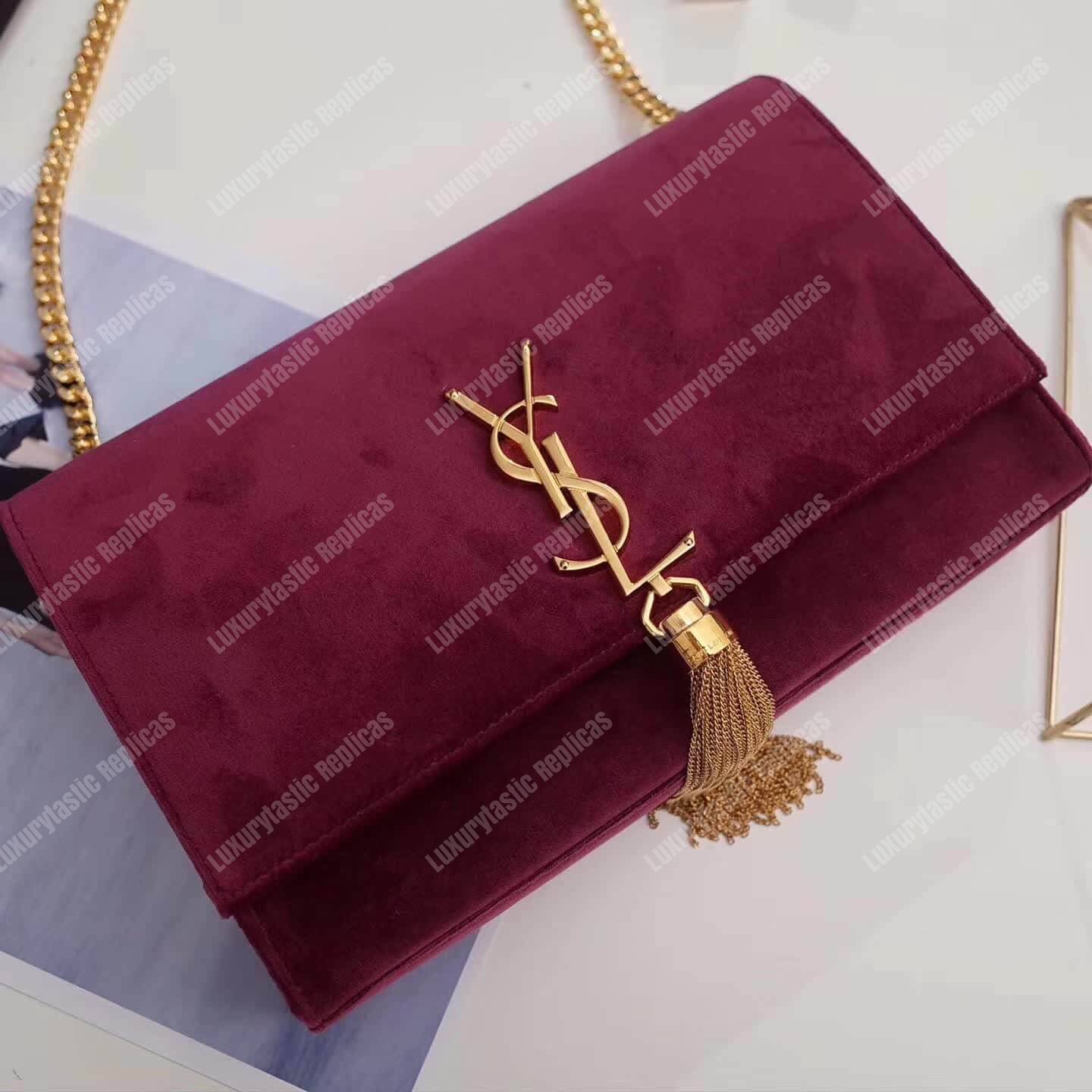Saint Laurent Kate Medium Tassel Red Velvet
