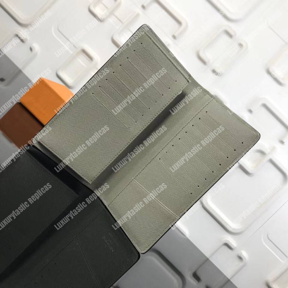 LV Brazza Wallet Taiga Leather Silver