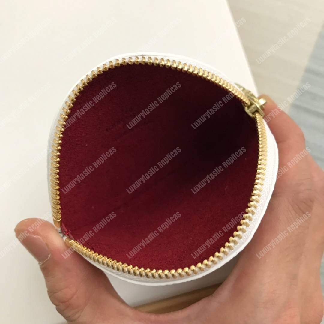 LV Round Coin Purse Colorful Monogram white