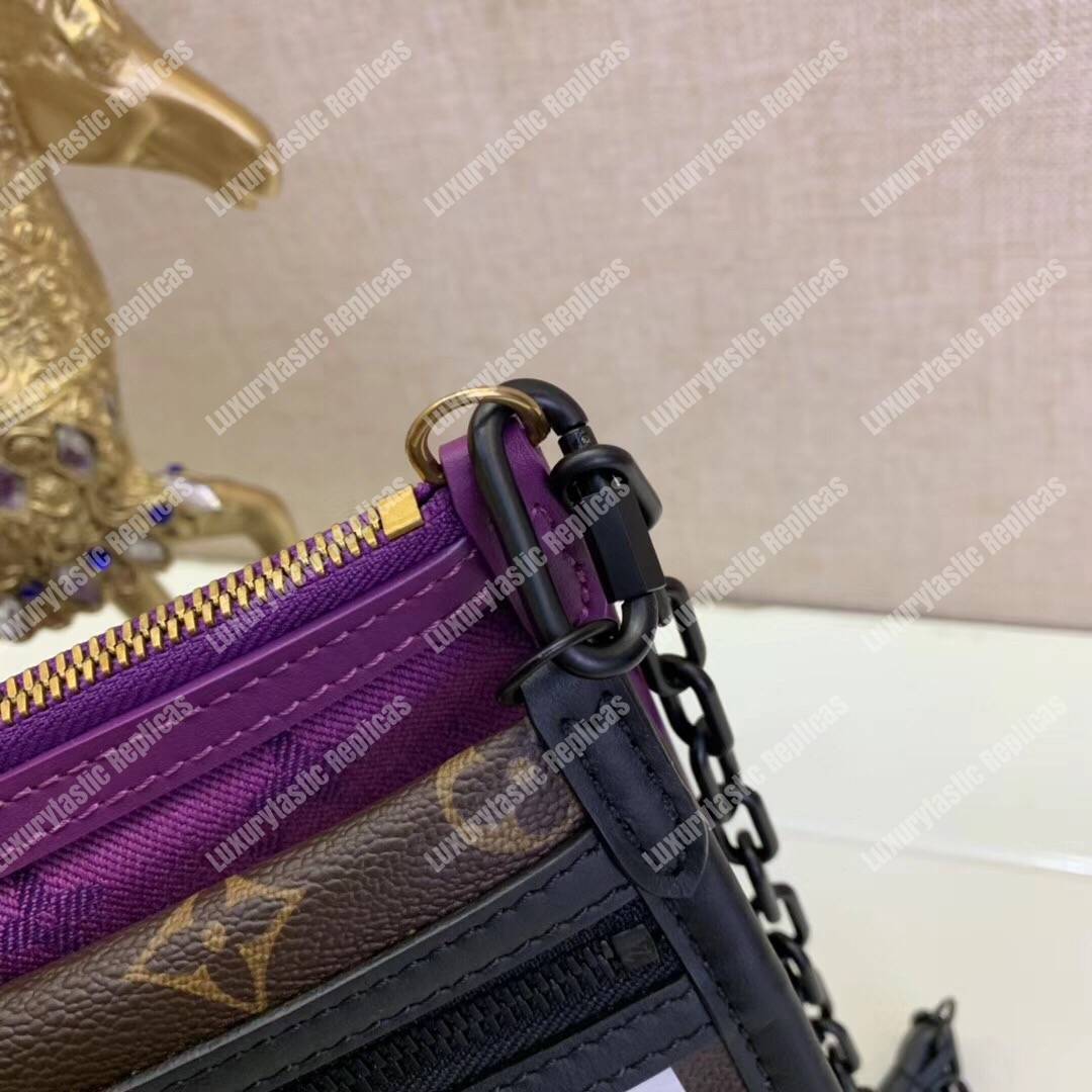 LV Double Flat Messenger Monogram Marron