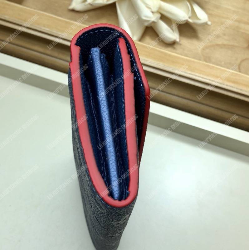 LV Sarah Wallet Monogram Empreinte Leather Marine Rouge