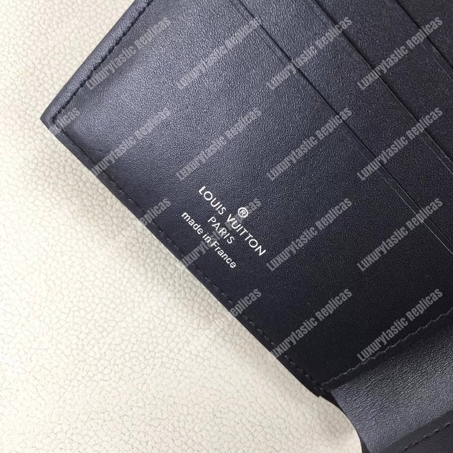 LV Compact Wallet Utah Leather Bleu Marine