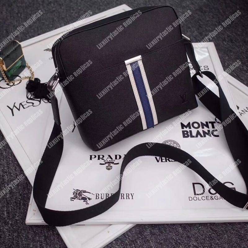 LV Anton Messenger PM Taiga Leather Ardoise Blue