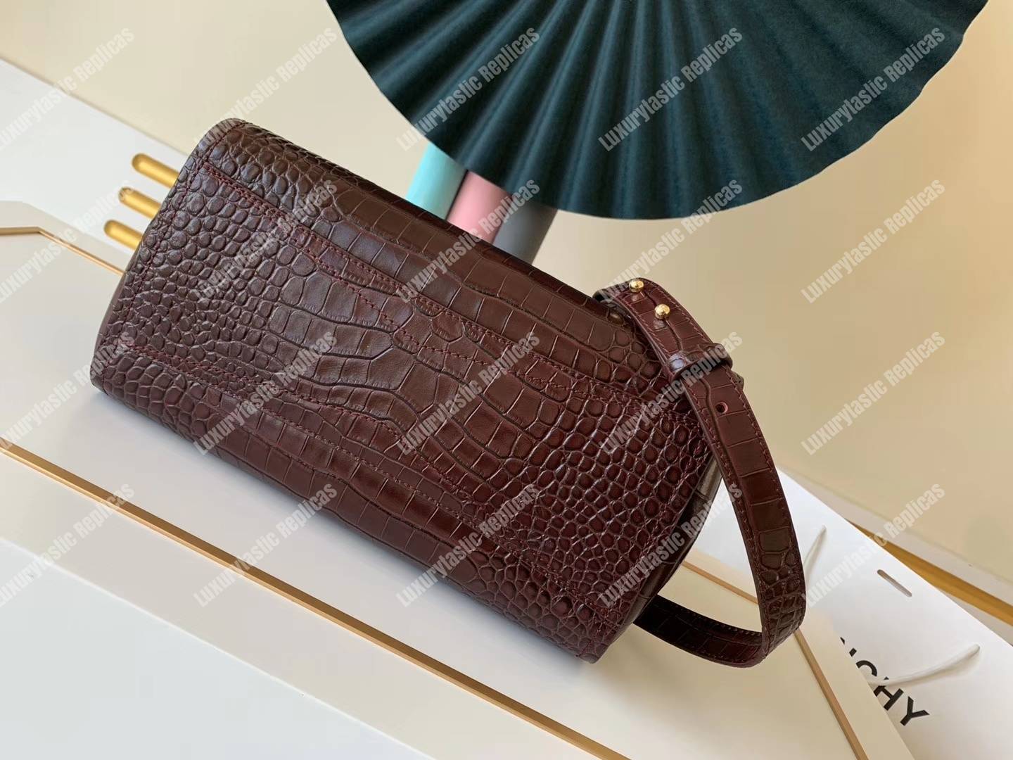 Givenchy Medium Mystic Bag In Crocodile-Effect Leather Brown