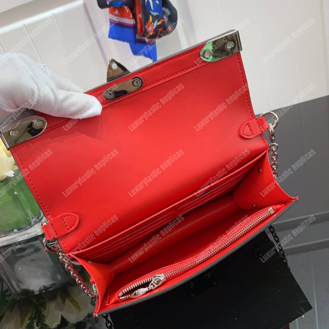 LV Trunk Chain Wallet Rose Ballerine