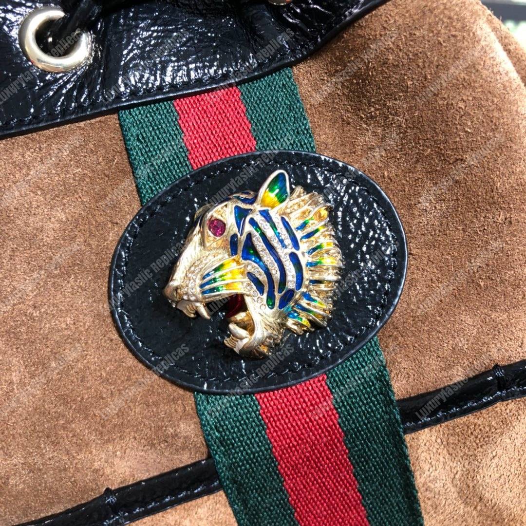 G*u*i rajah medium bucket bag brown