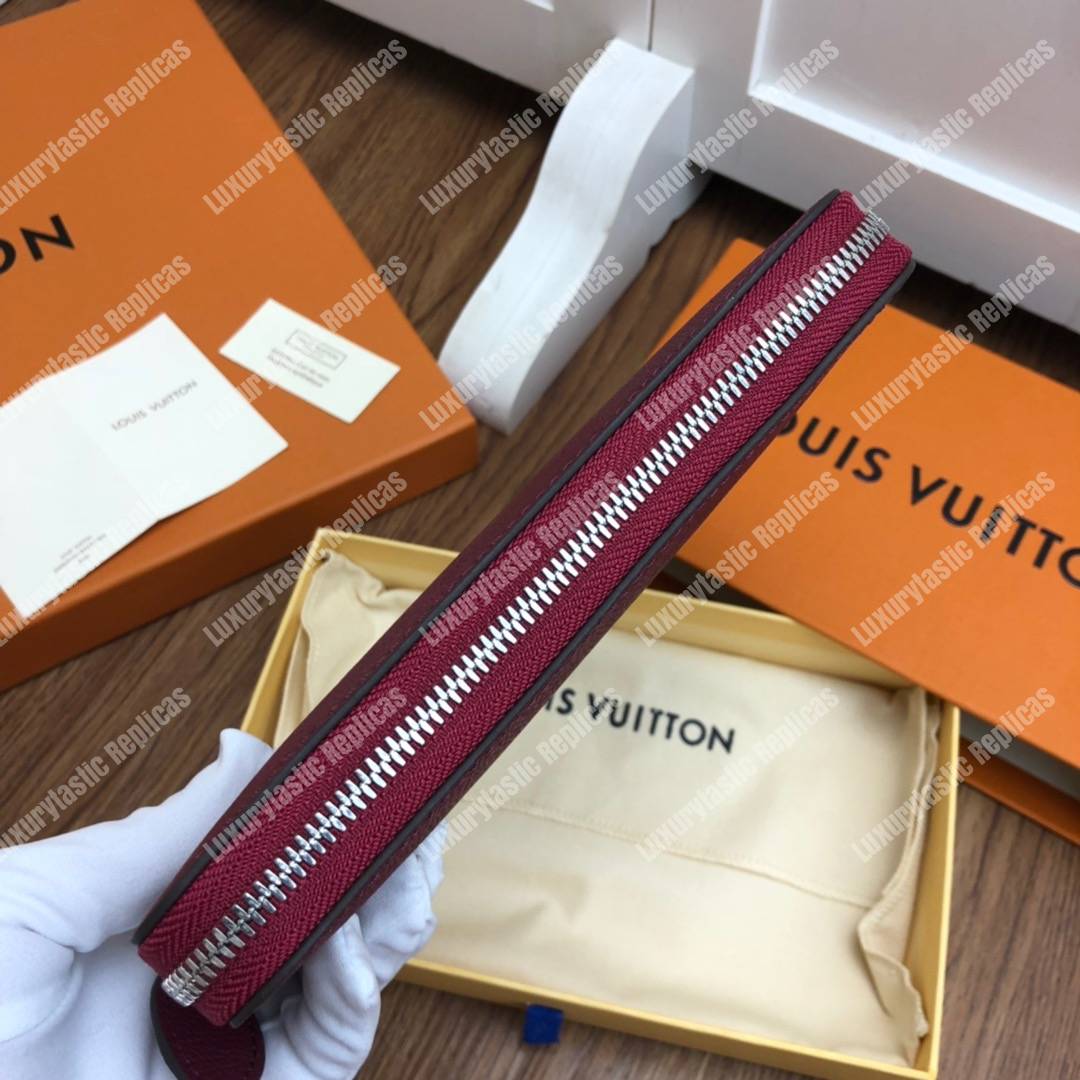 LV Zippy Wallet Mahina Leather Aubergine