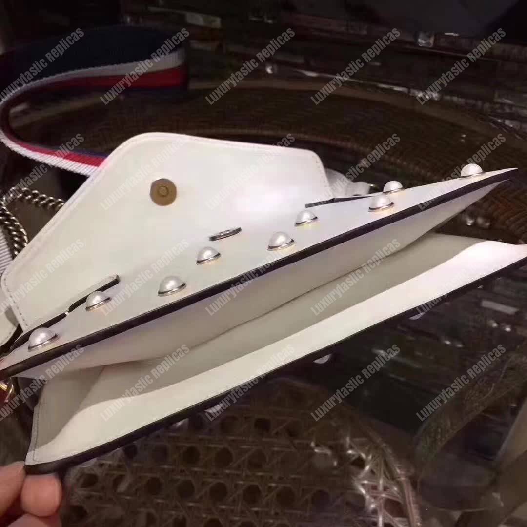 G*u*i broadway leather mini bag white