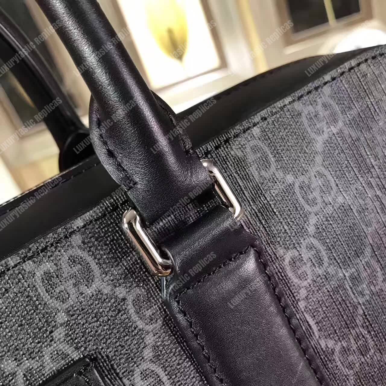 G*u*i gg sup*e briefcase black/grey canvas