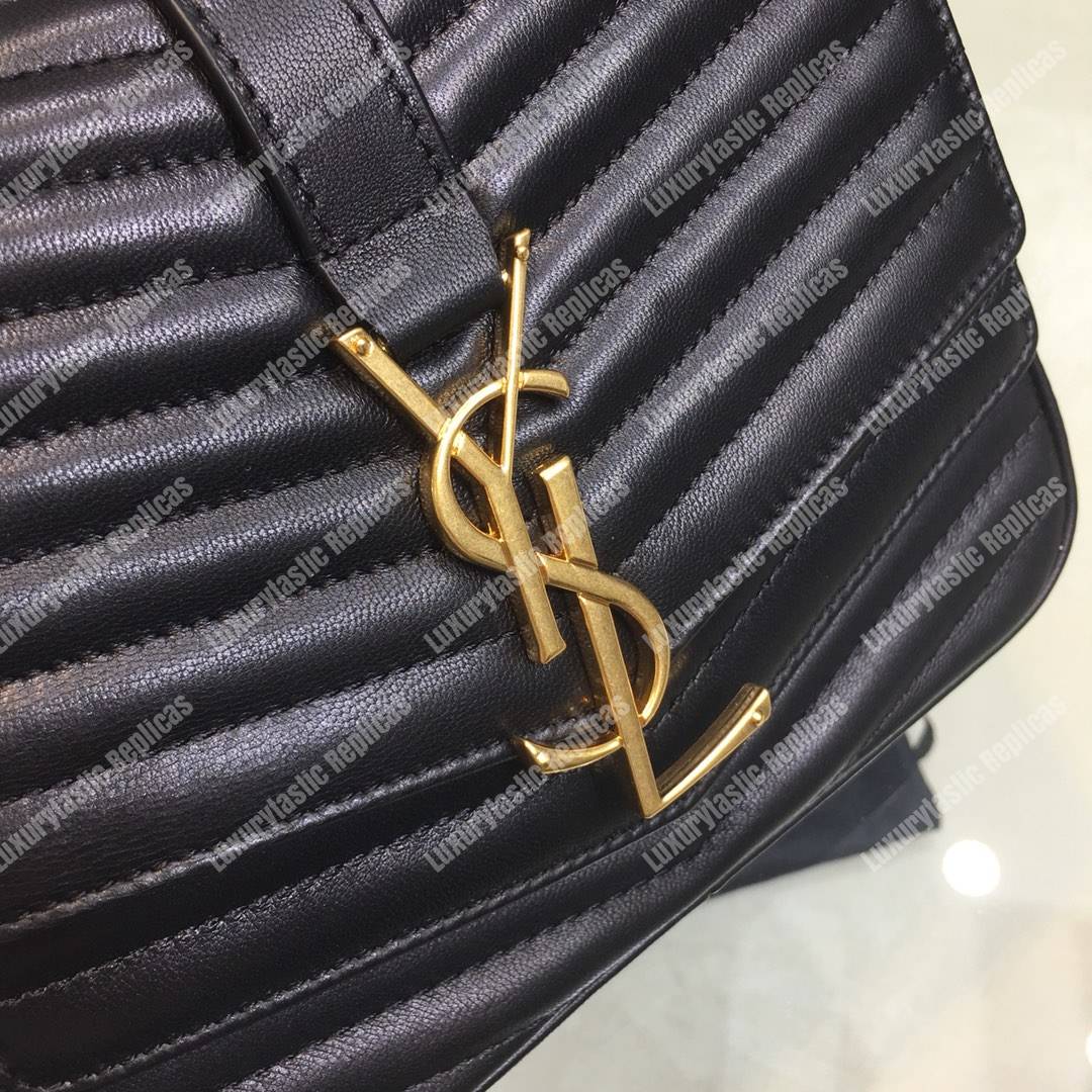 Saint Laurent Sulpice Small In Matelassé Leather Black