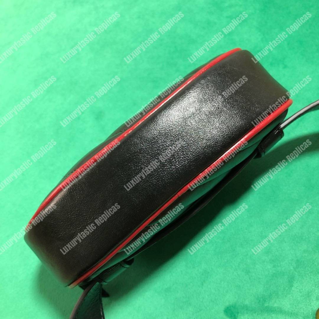 G*u*i gg marmont black cerise matelassé leather belt bag