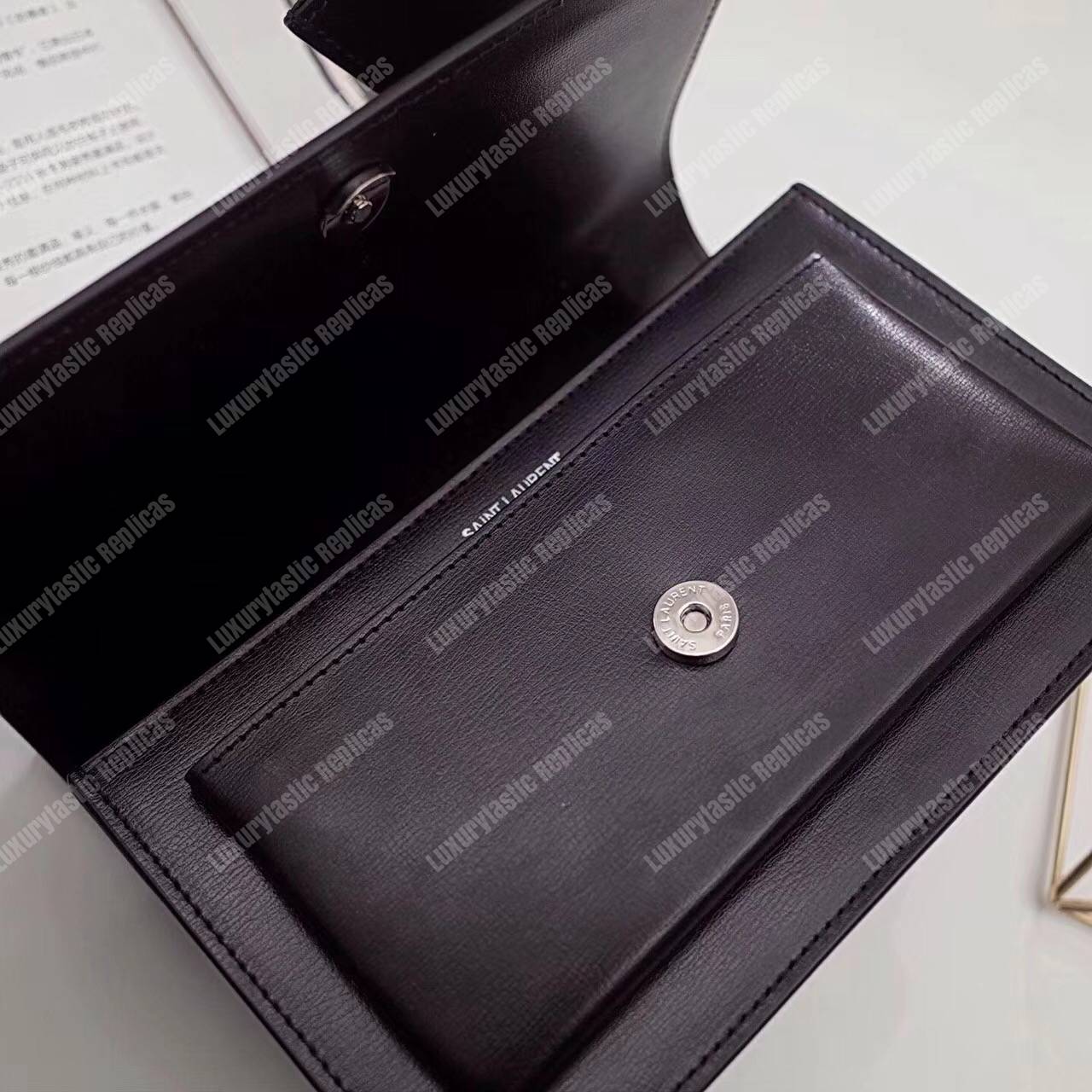 Saint Laurent Small Sunset Bag Black Grained