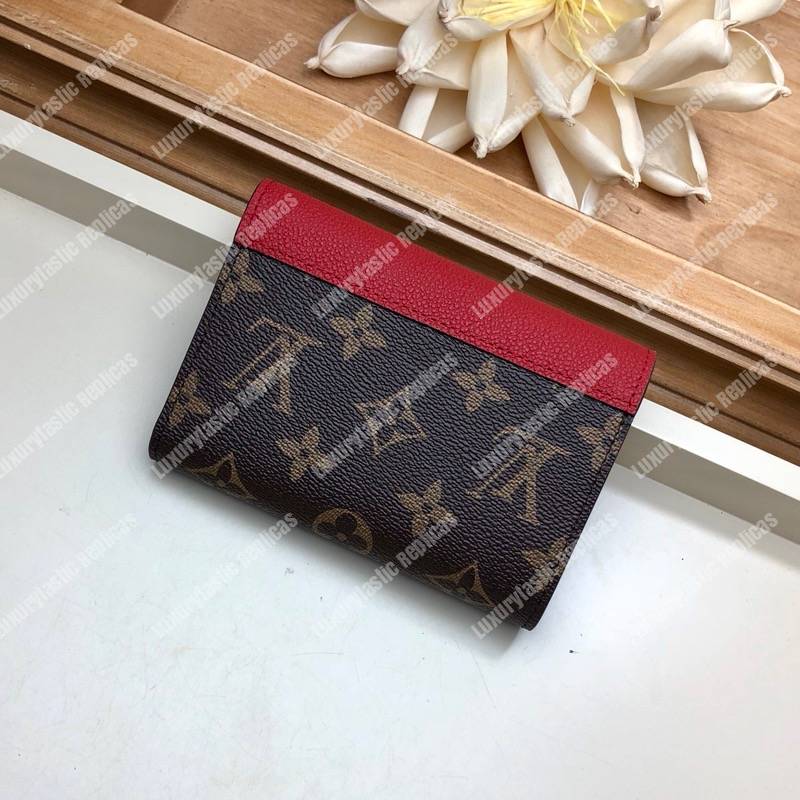 LV Pallas Compact Wallet Monogram Cerise Red