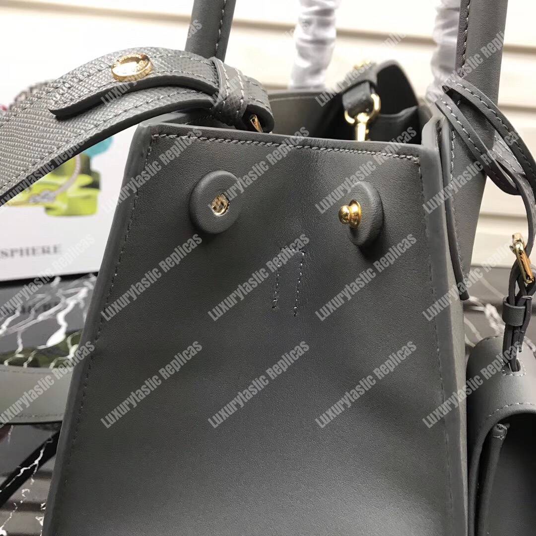Pra*a monochrome saffiano leather bag grey