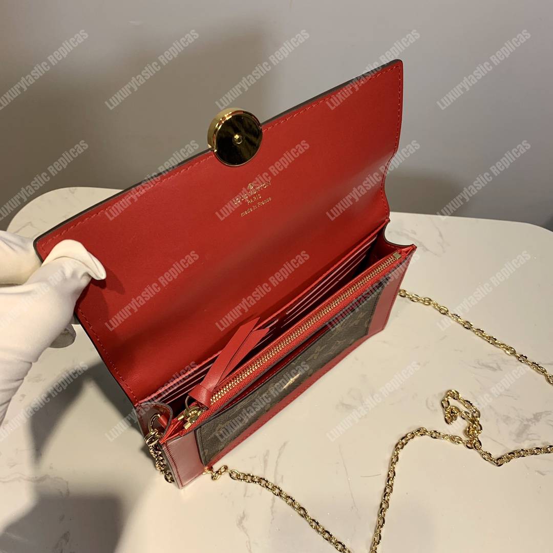 LV Flore Chain Wallet Cherry