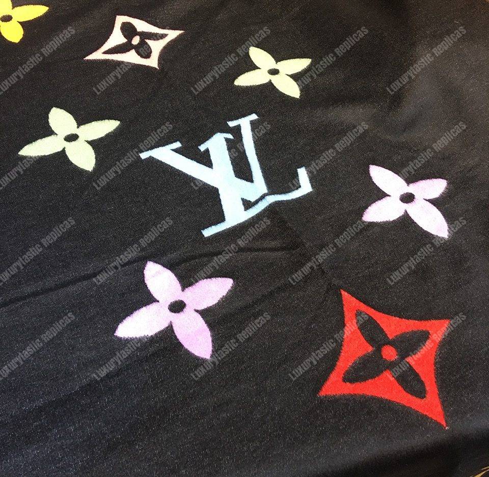 LV Reykjavik Scarf Cashmere & Wool Black Multicolor