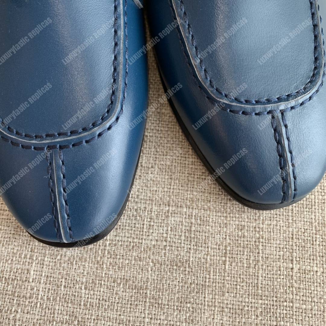 H**mes h buckle loafer bleu maritime