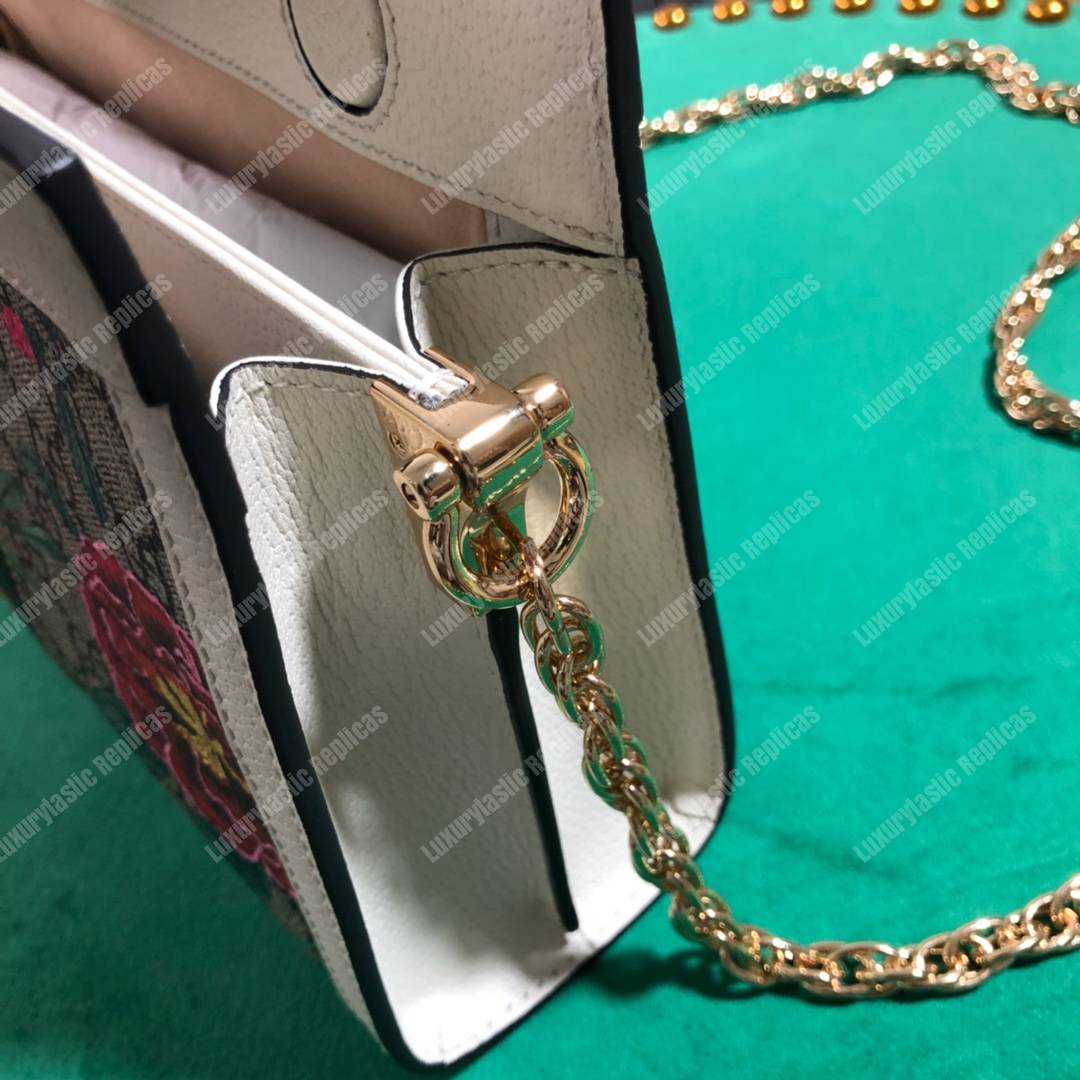 G*u*i ophidia gg flora small shoulder bag white