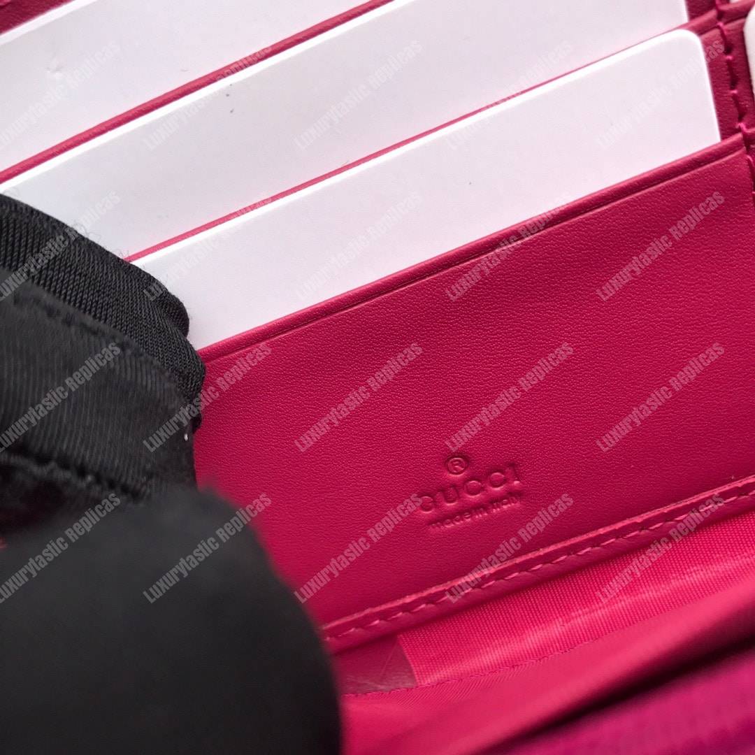 G*u*i fuchsia zip around wallet with ny yankees™ patch
