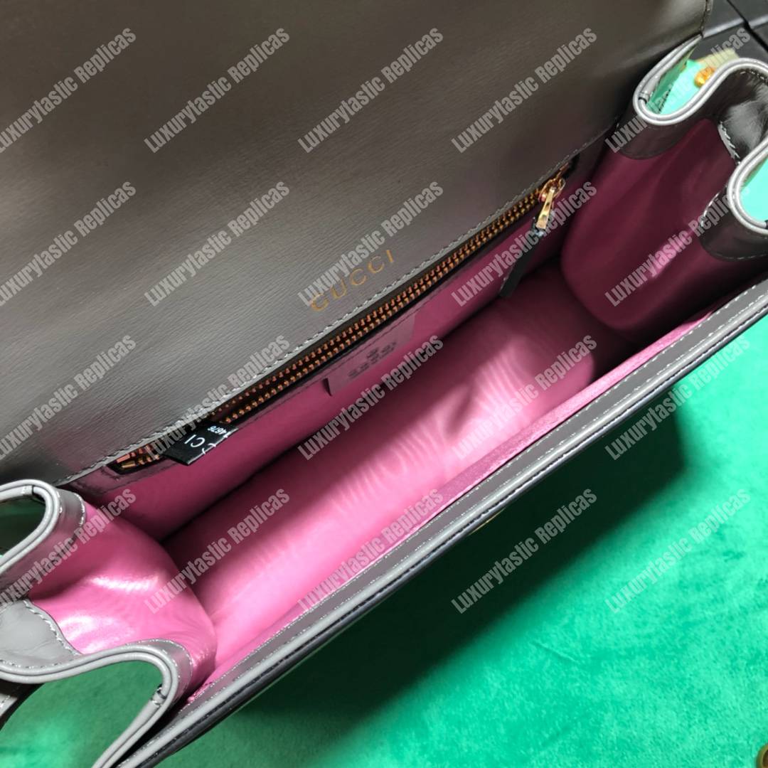 G*u*i small leather shoulder bag dusty grey