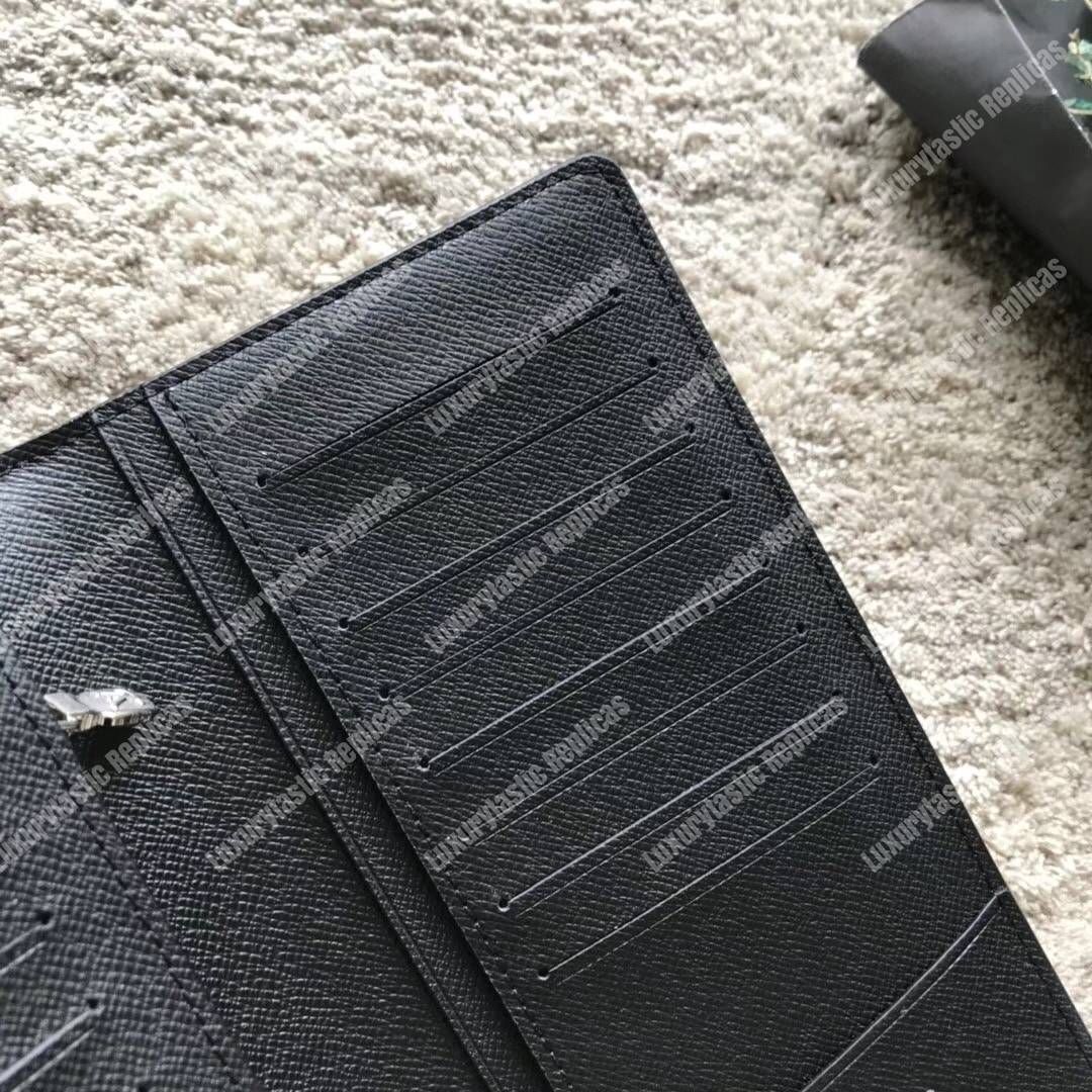 LV Brazza Wallet Epi Leather Hexagon Black