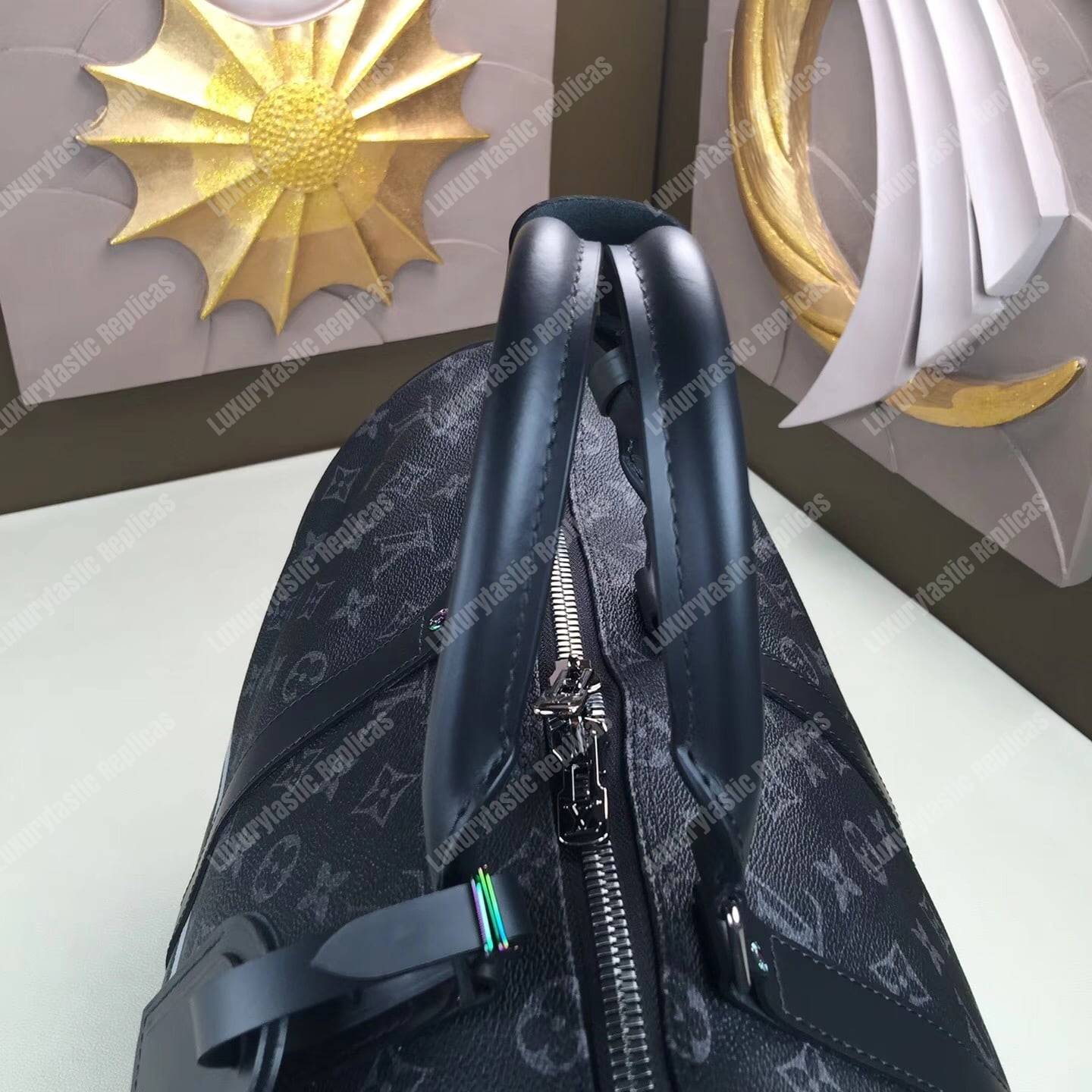 LV Keepall 45 Bandouliere Duffel Bag Monogram Eclipse Canvas