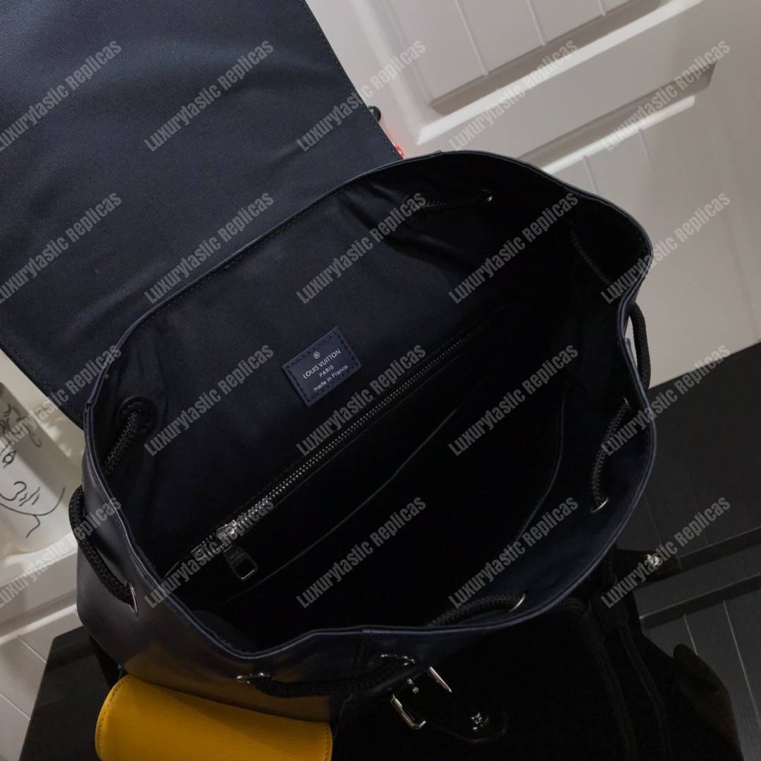 LV Christopher PM Epi Leather Damier Graphite Patchwork Yellow