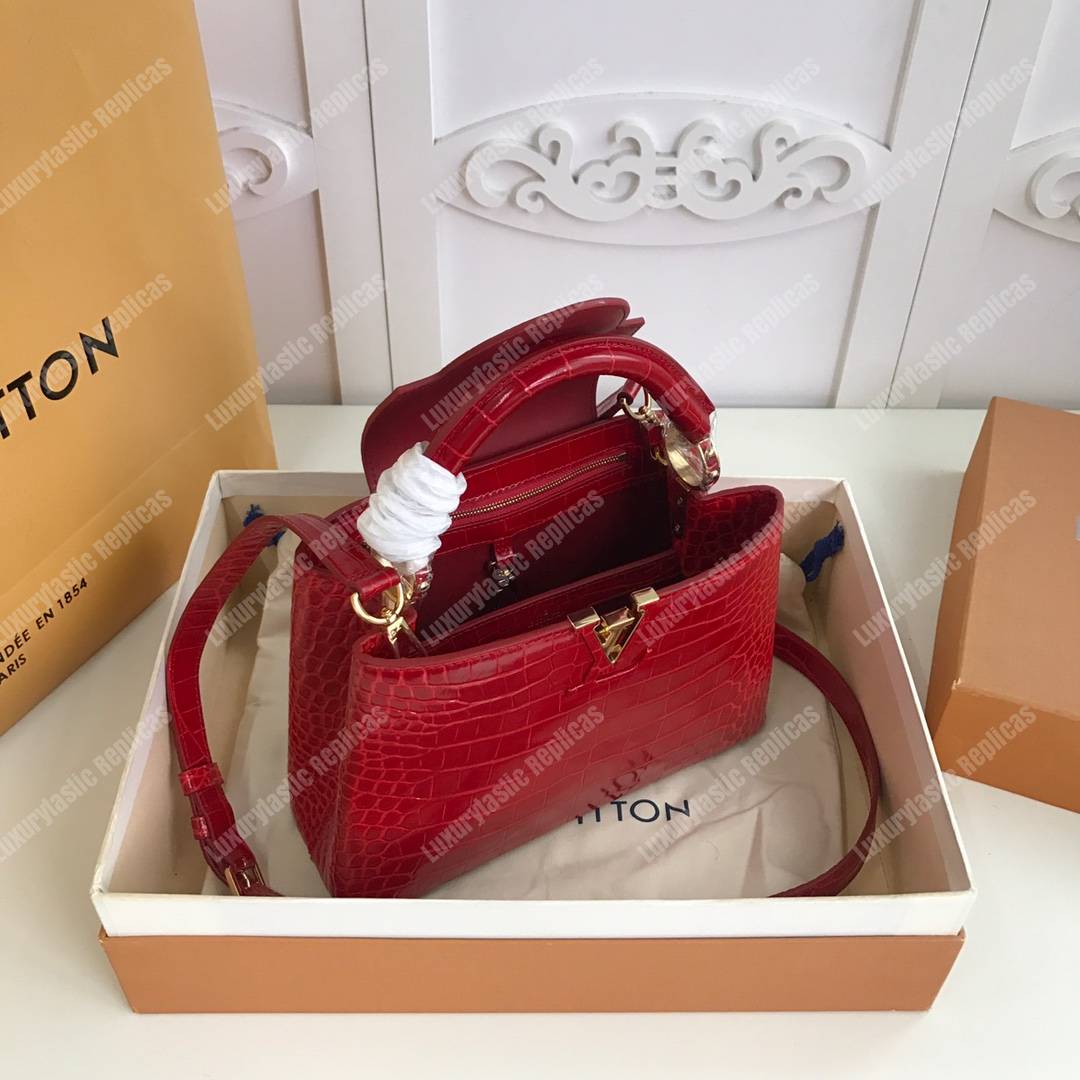 LV Capucines BB Crocodilien Mat Cerise