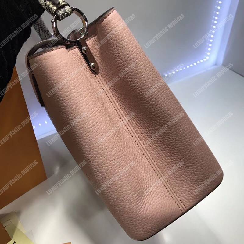 LV Capucines MM Taurillon And Python Leather Magnolia