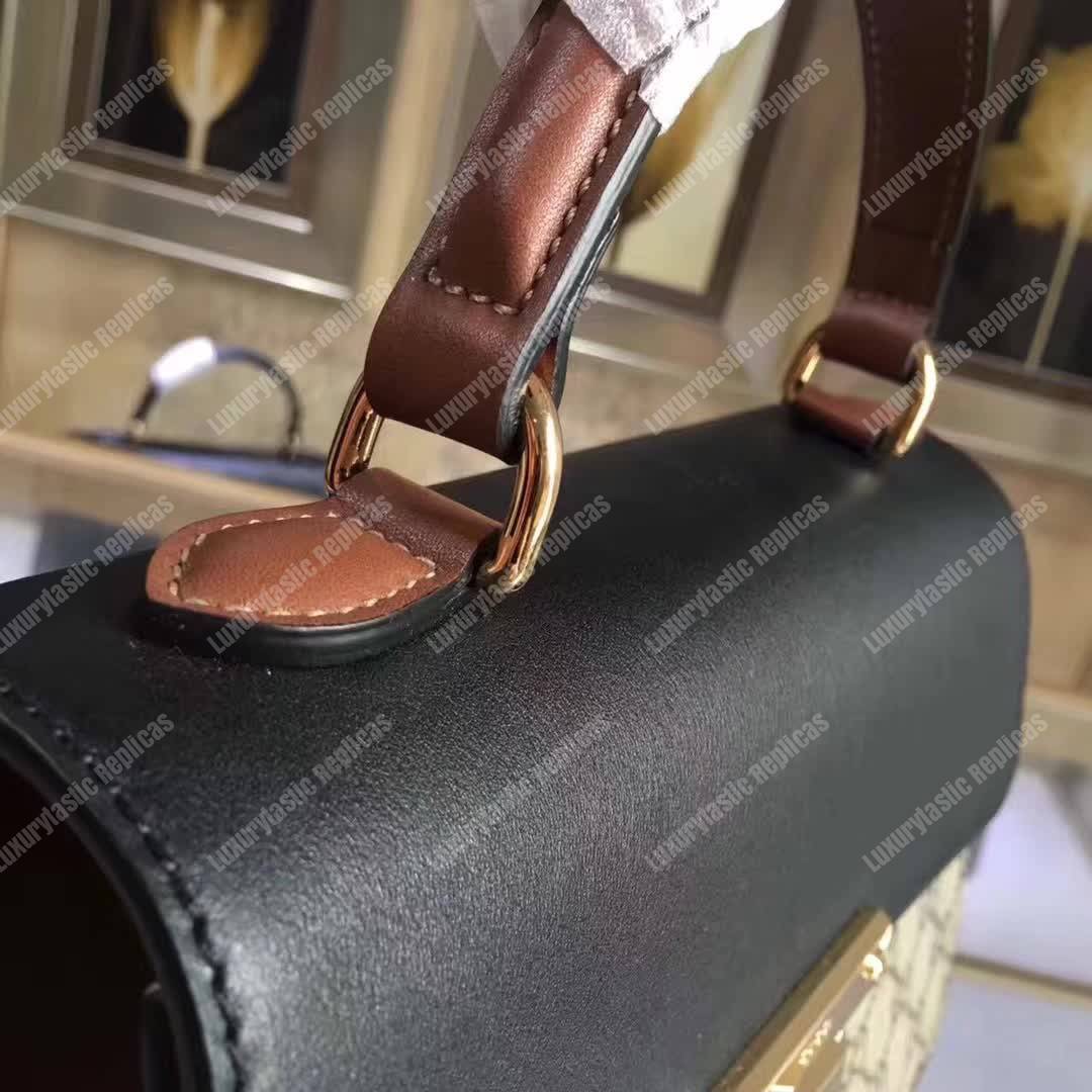 G*u*i padlock small gg top handle bag beige/ebony