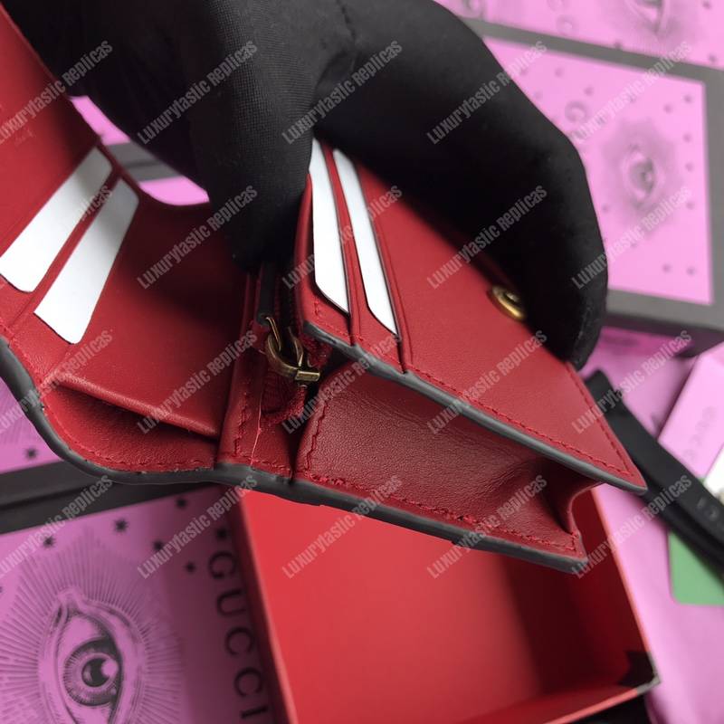 G*u*i queen margaret leather card case wallet white red blue