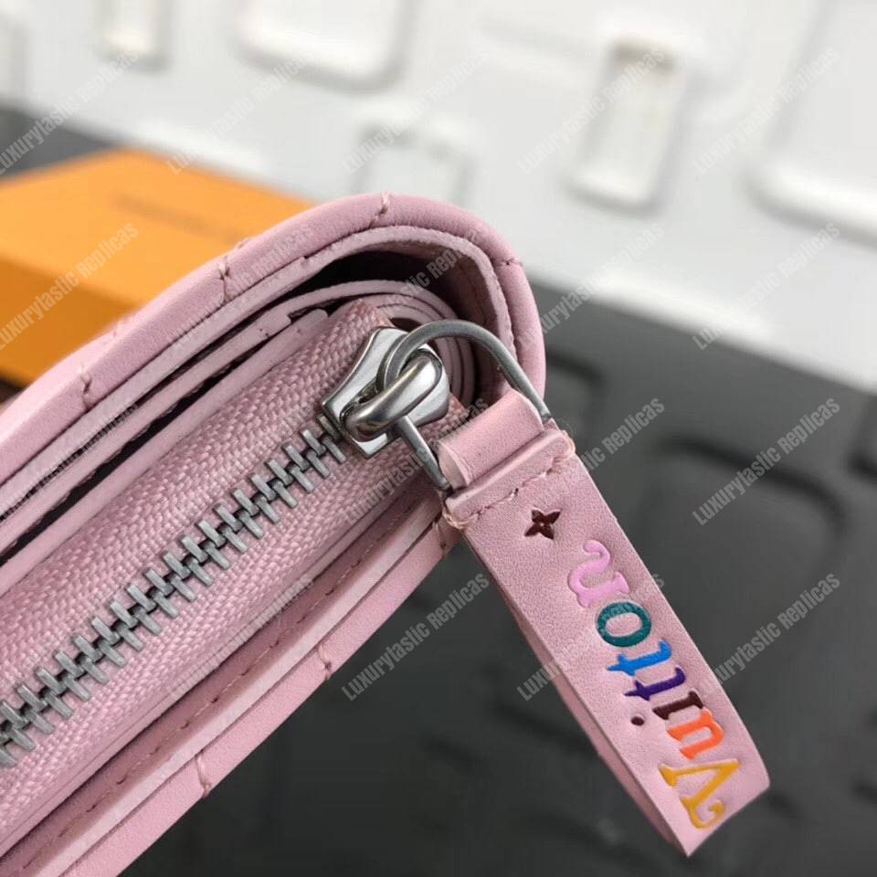 LV New Wave Zipped Compact Wallet Smoothie Pink