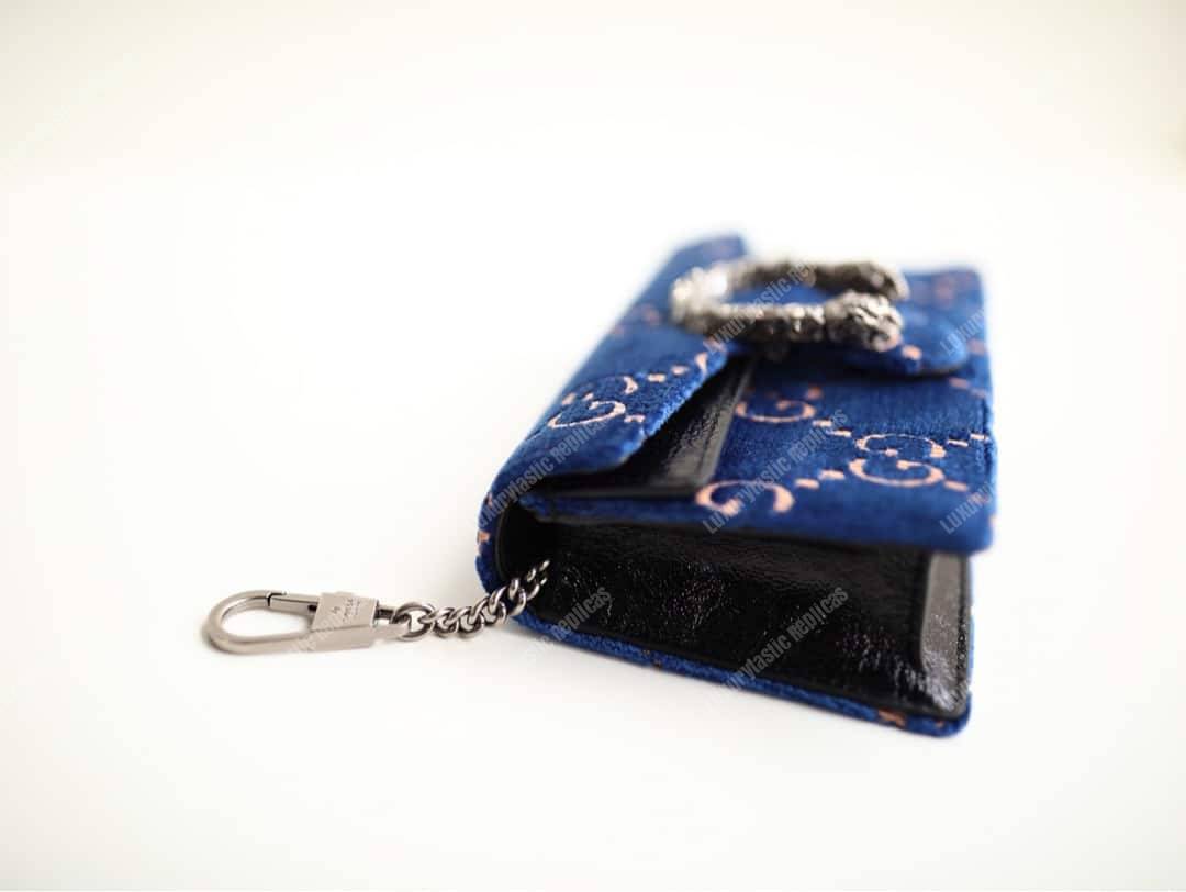 G*u*i dionysus gg velvet super mini bag blue