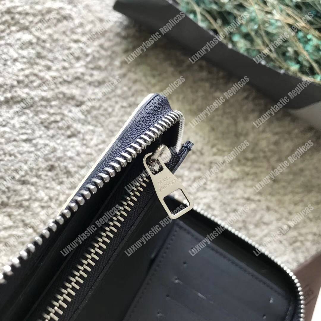 LV Zippy Wallet Vertical Damier Coastline Canvas