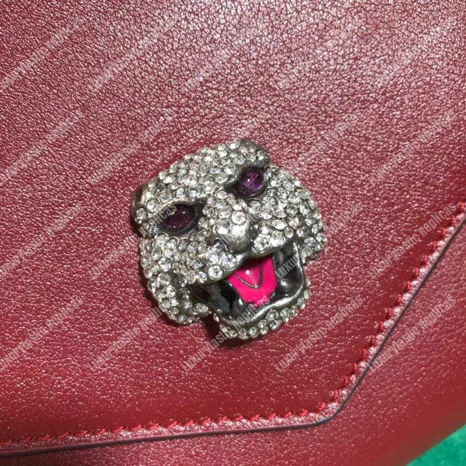 G*u*i medium leather shoulder bag red