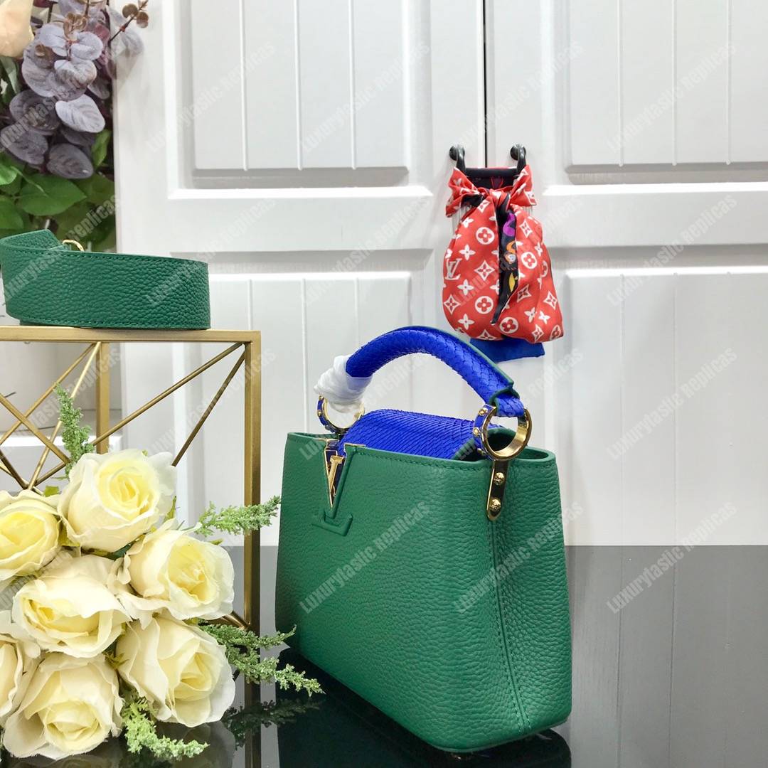 LV Capucines Mini Taurillon Python Vert