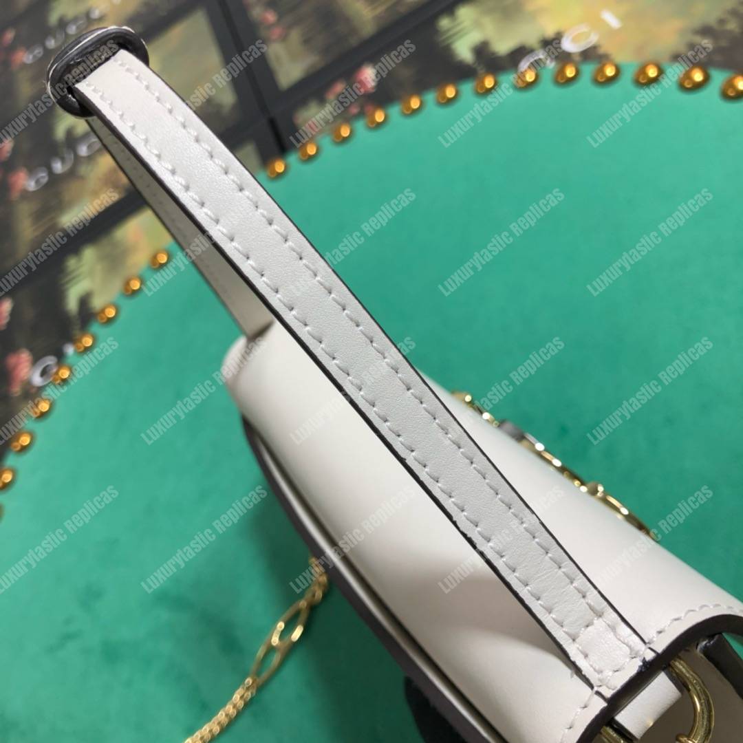 G*u*i zumi white smooth leather mini bag