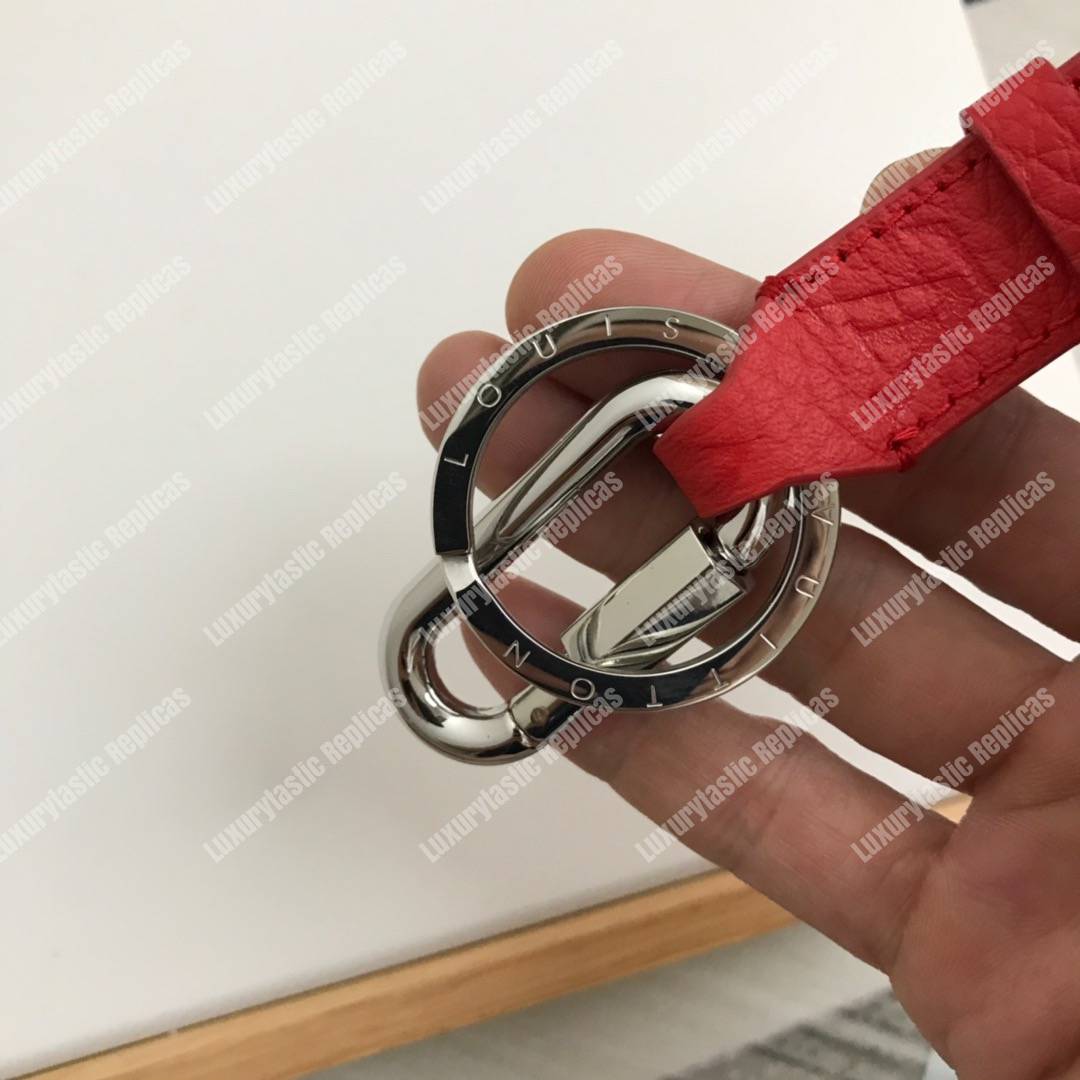 LV Harness Dragonne Bag Charm and Key Holder Taurillon leather Red