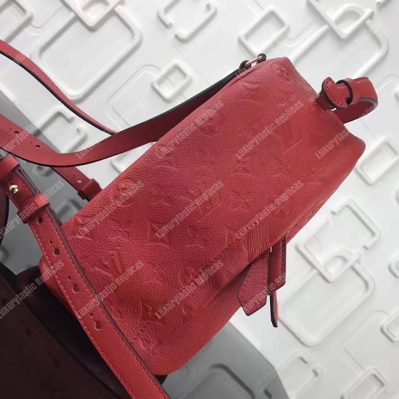 LV Sorbonne Backpack Monogram Empreinte Leather Cerise