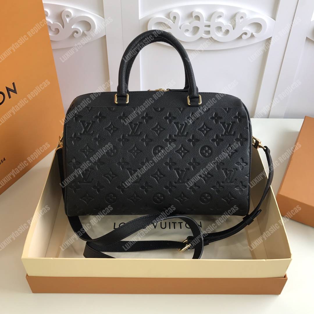 LV Speedy Bandouliere 30 Monogram Empreinte Leather Noir