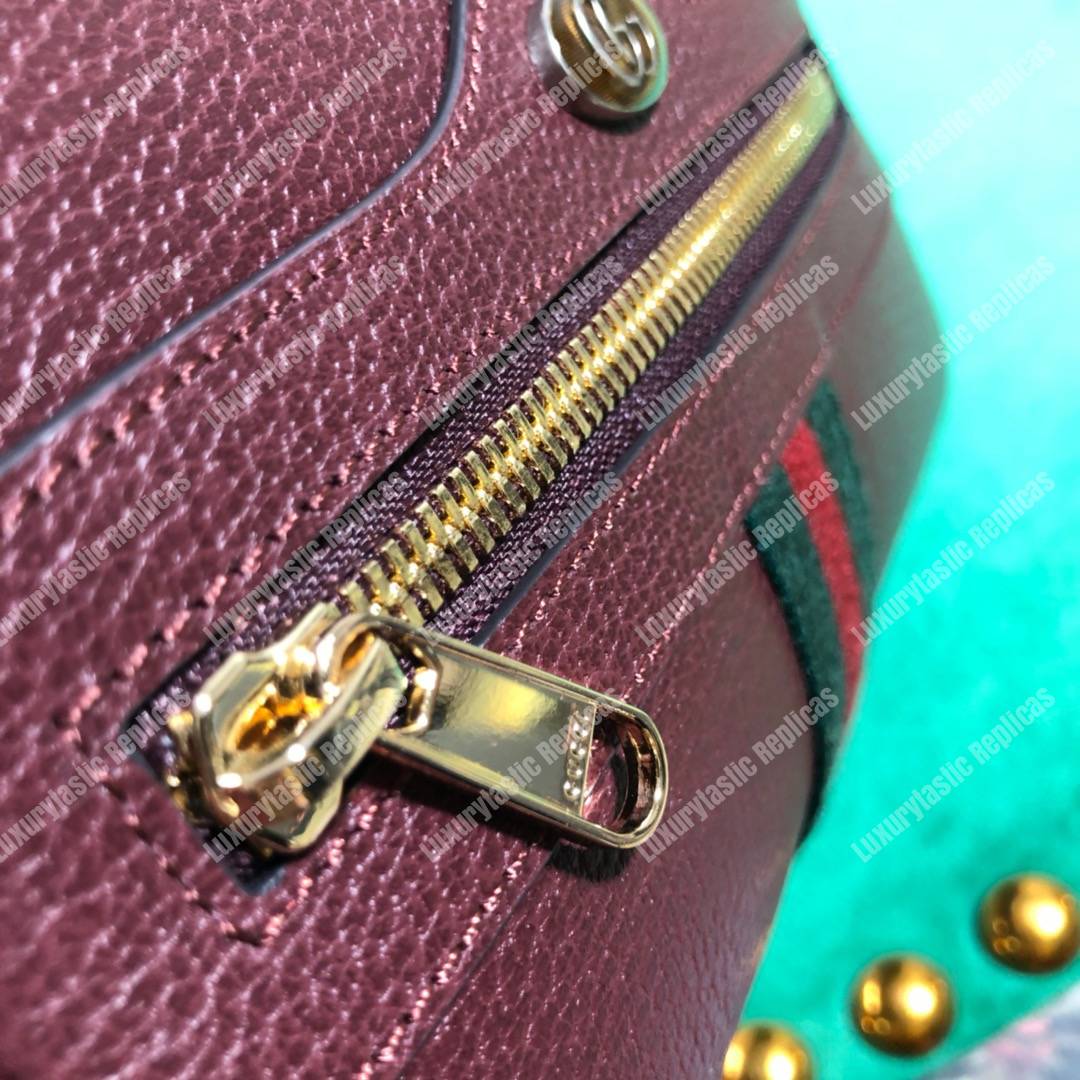 G*u*i ophidia burgundy leather small belt bag