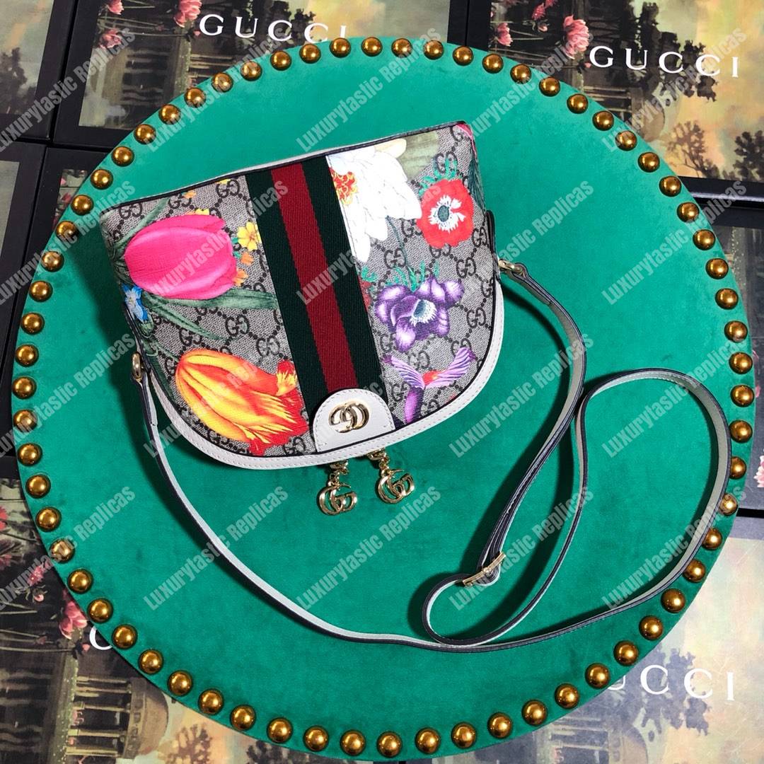 G*u*i ophidia gg flora small shoulder bag gg sup*e white