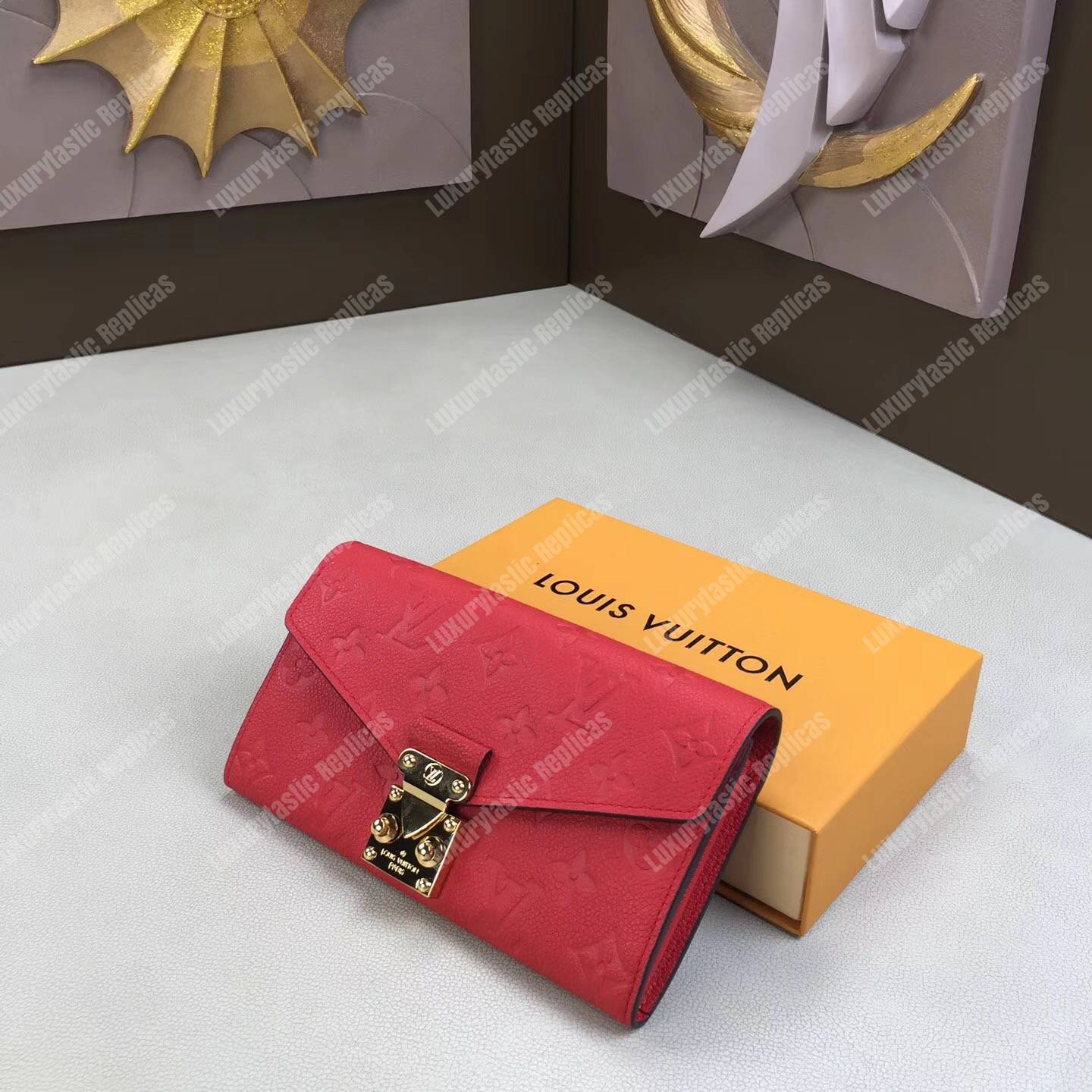 LV Metis Wallet Monogram Empreinte Leather Scarlet
