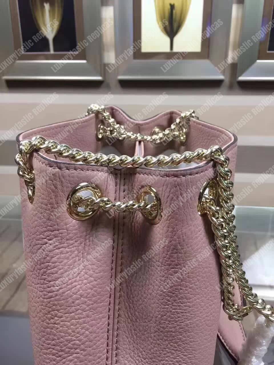 G*u*i soho leather chain strap shoulder bag pink