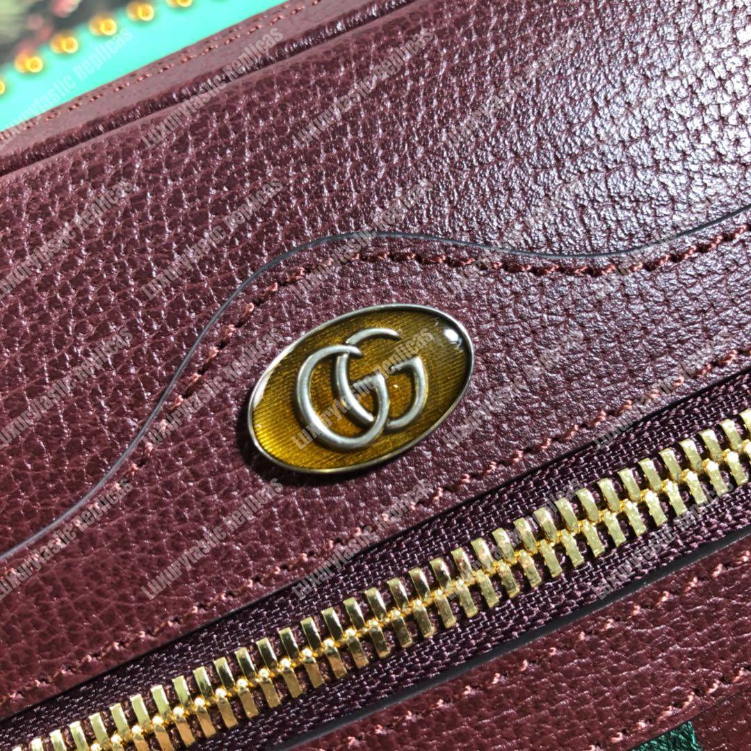 G*u*i ophidia burgundy leather small belt bag
